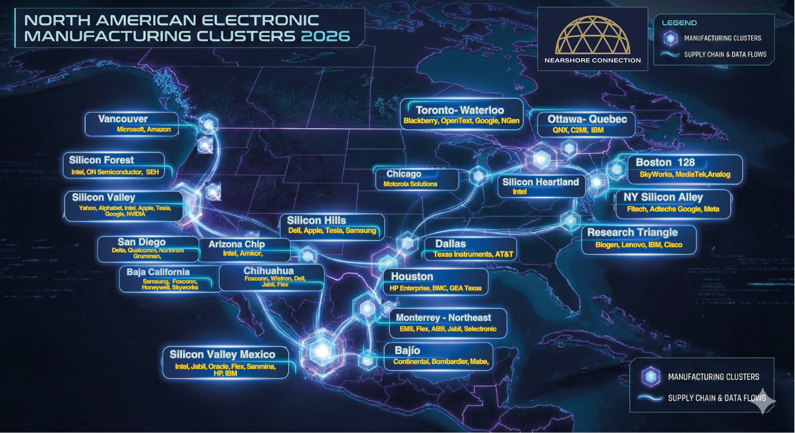 North America Aerospace Manufacturing Map